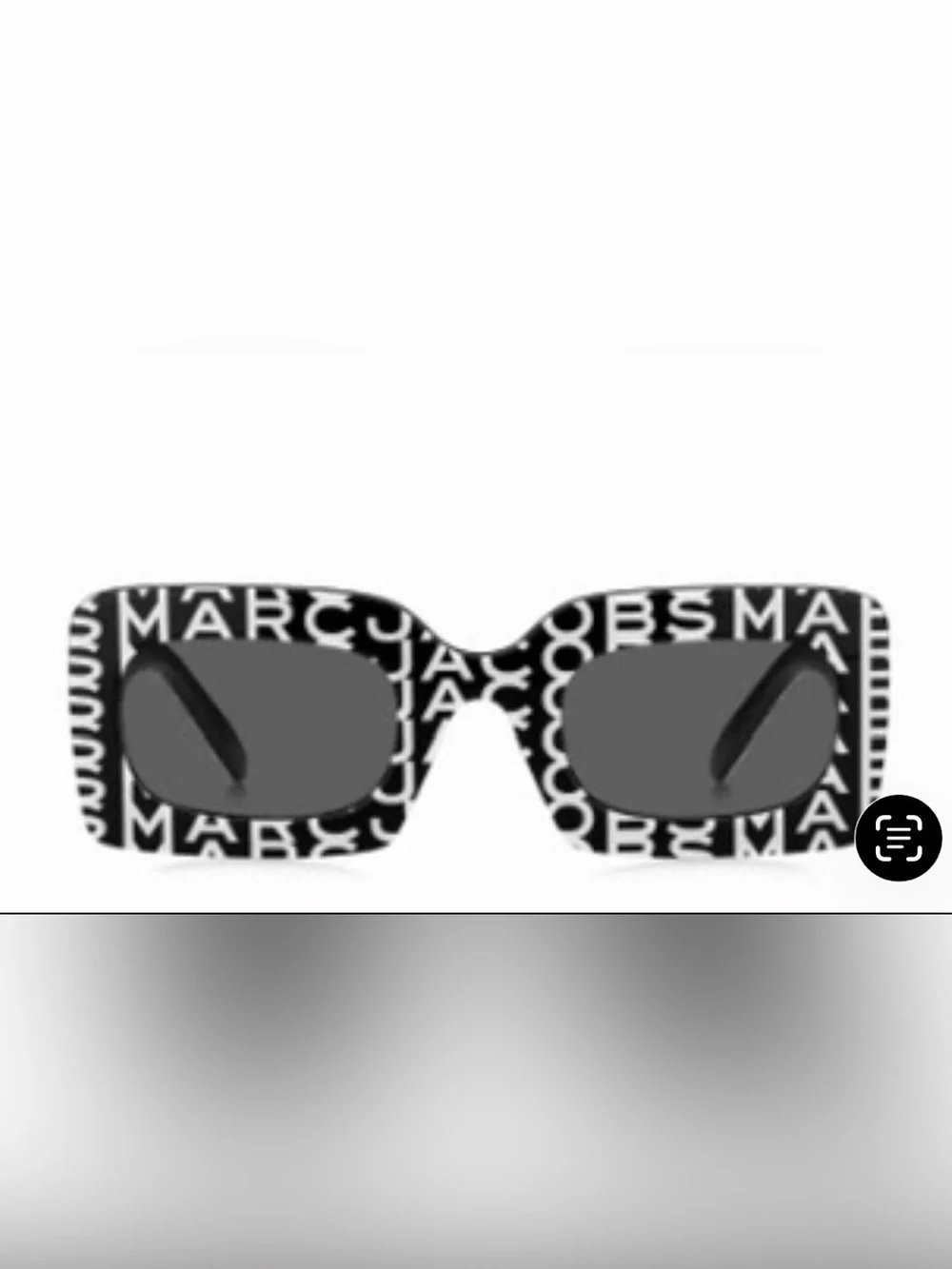 Marc Jacobs Black & White Logo Square Sunglasses